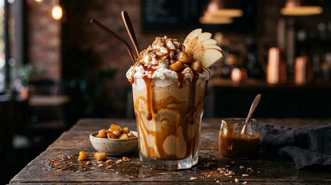 Creamy Caramel Apple Milkshake - main hero image