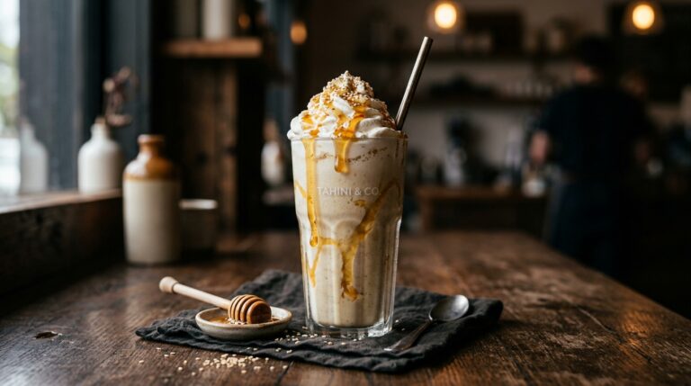 Tahini Vanilla Milkshake with Honey Drizzle