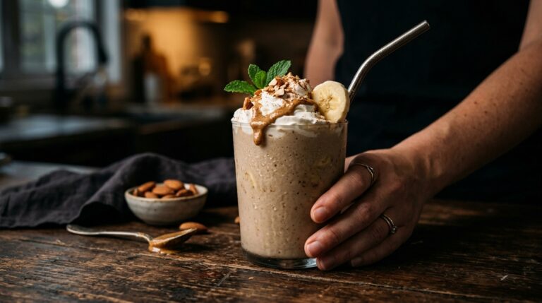 Almond Butter Banana Milkshake