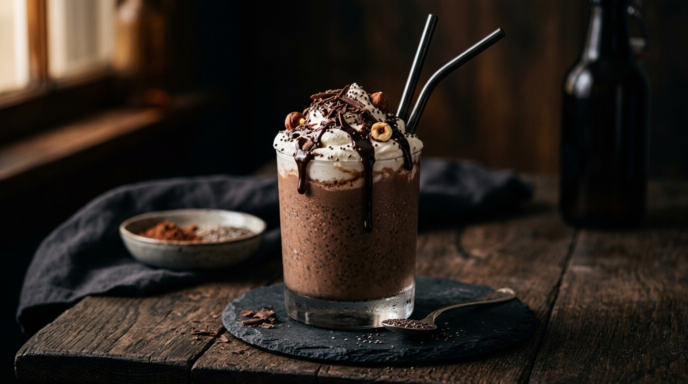 Chia Seed Chocolate Milkshake - main hero image