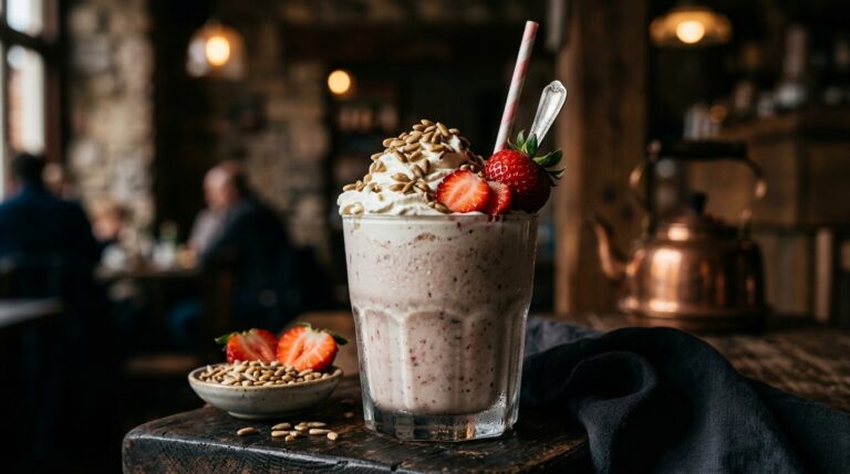 Sunflower Seed Strawberry Milkshake