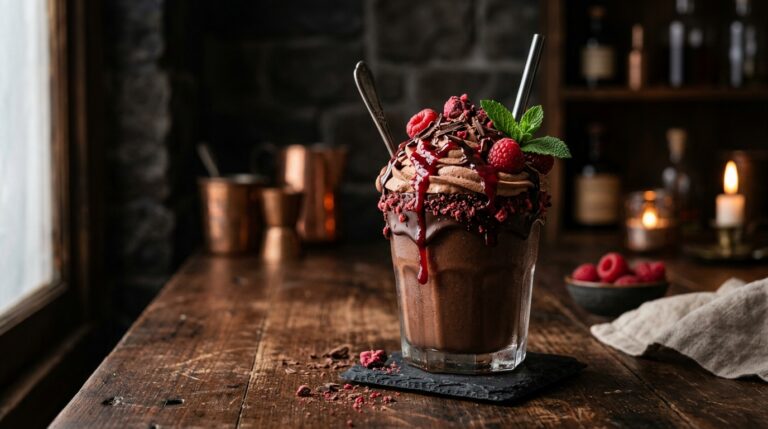 Dark Chocolate Raspberry Truffle Milkshake