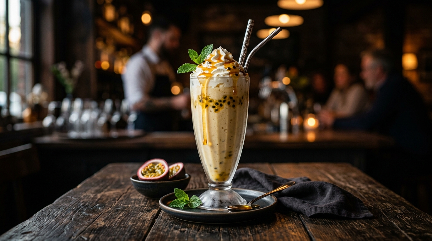 Passion Fruit Milkshake with Honey Drizzle - main hero image
