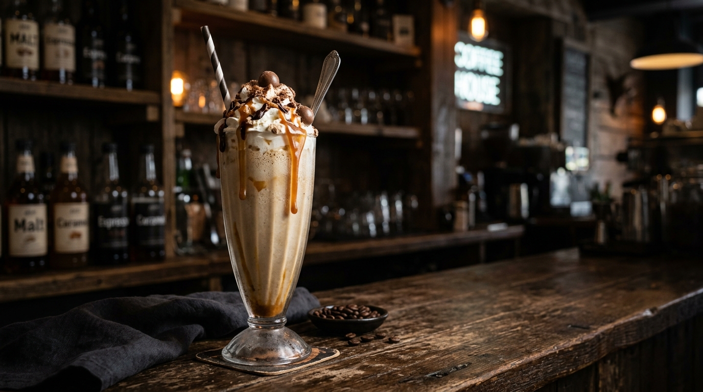 Malted Coffee Caramel Milkshake - main hero image