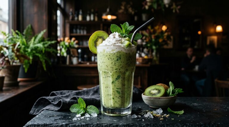 Kiwi and Mint Vegan Milkshake