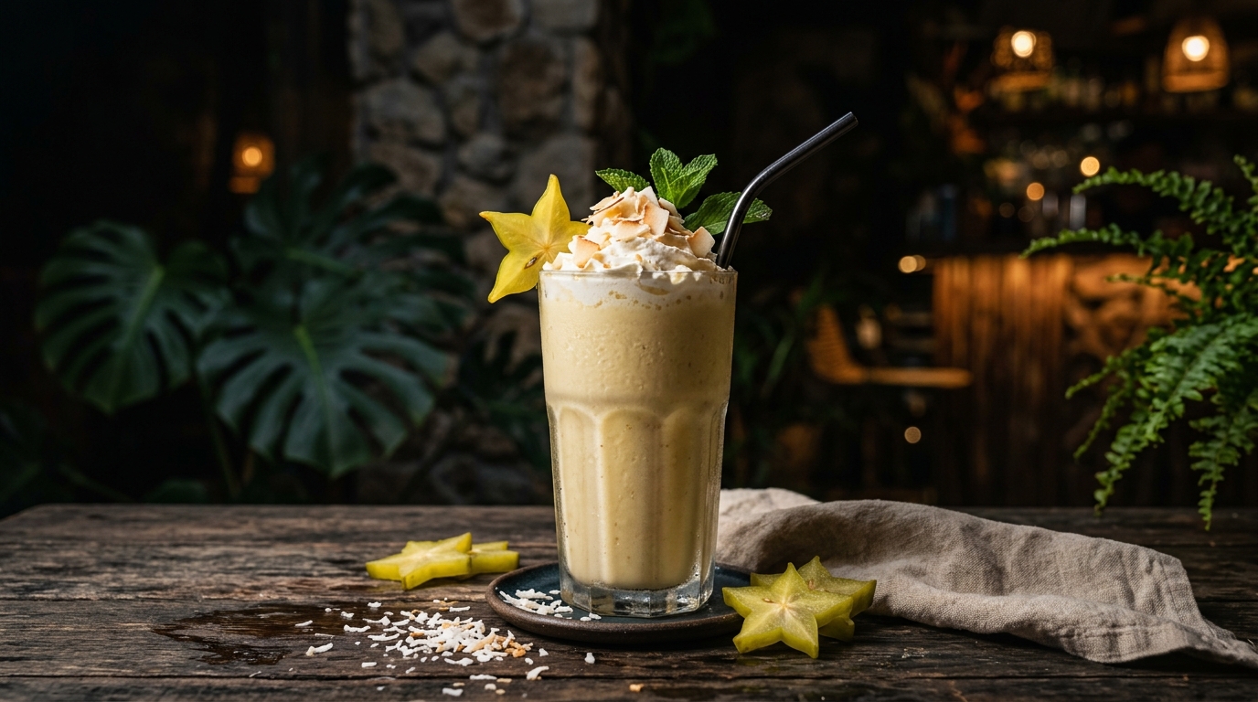 Starfruit and Coconut Creamy Milkshake - main hero image