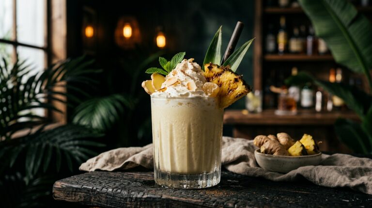 Pineapple and Ginger Tropical Milkshake
