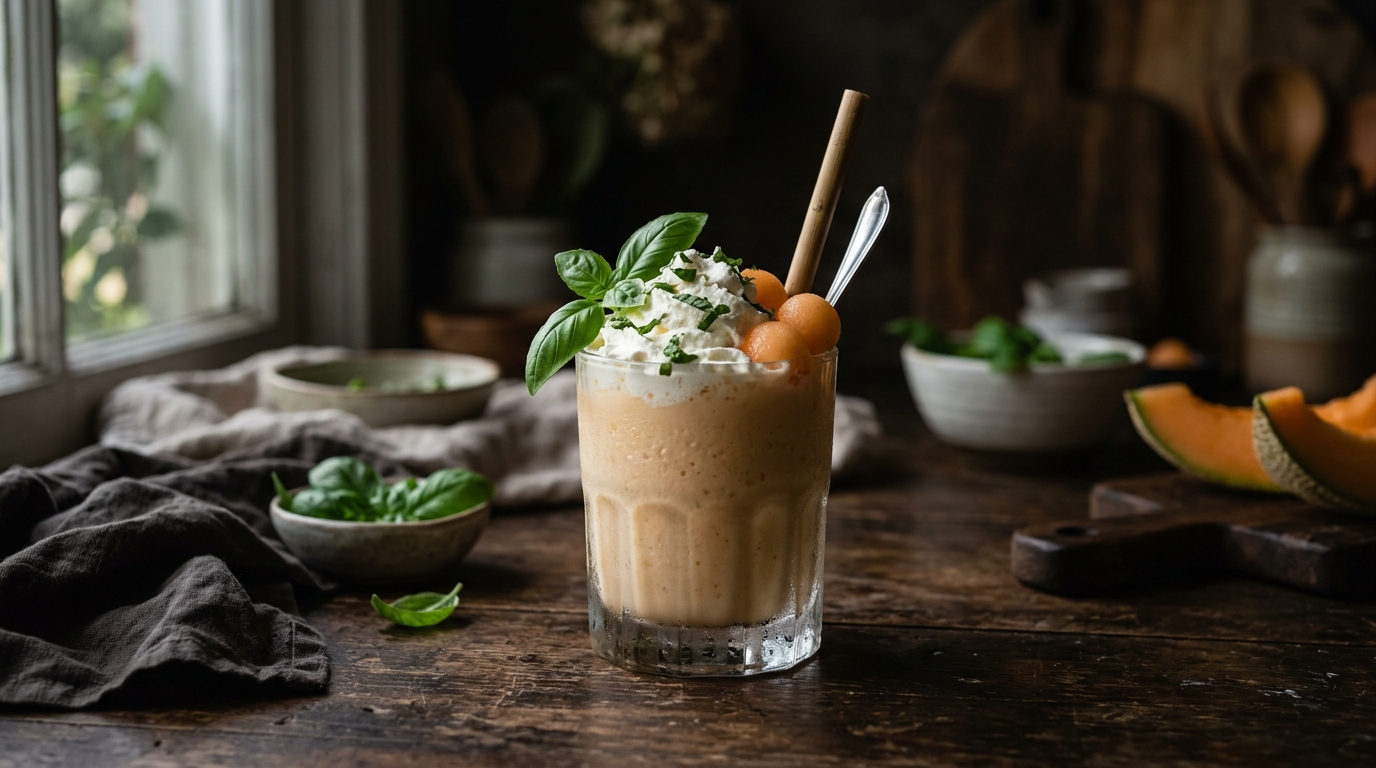 Cantaloupe and Basil Refreshing Milkshake - main hero image