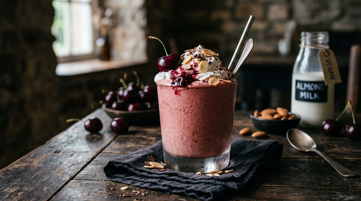 Vegan Cherry Almond Milkshake - main hero image