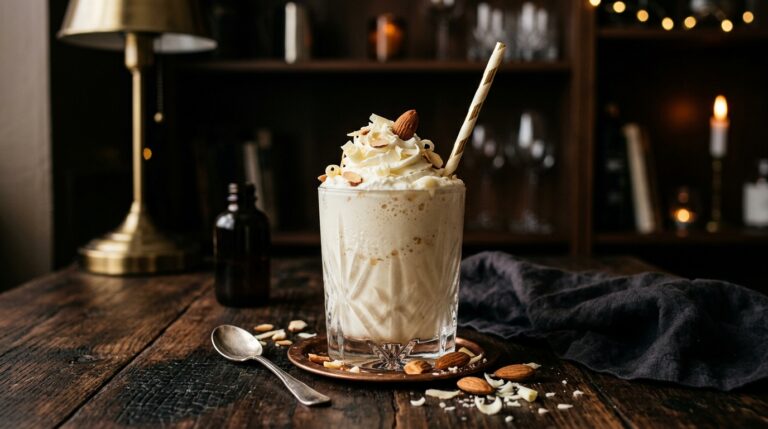 Decadent White Chocolate Almond Milkshake