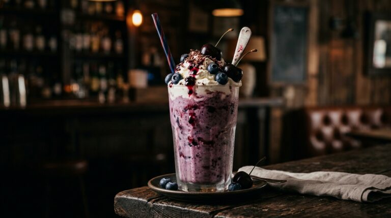 Luscious Blueberry and Cherry Milkshake