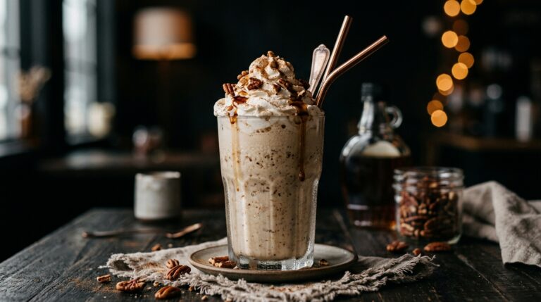 Toasted Pecan and Maple Milkshake with Cinnamon Whipped Cream