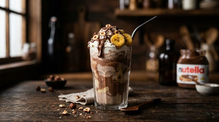 Nutella and Banana Protein Milkshake