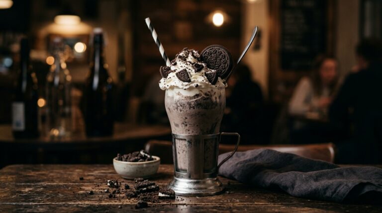 Easy Oreo Milkshake with Vanilla Ice Cream