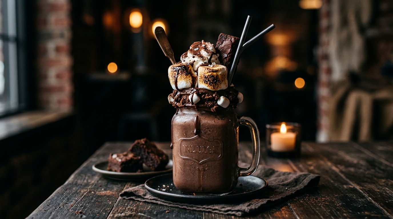 Indulgent Brownie and Marshmallow Milkshake - main hero image