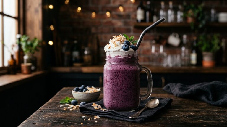 Vegan Blueberry and Coconut Milkshake