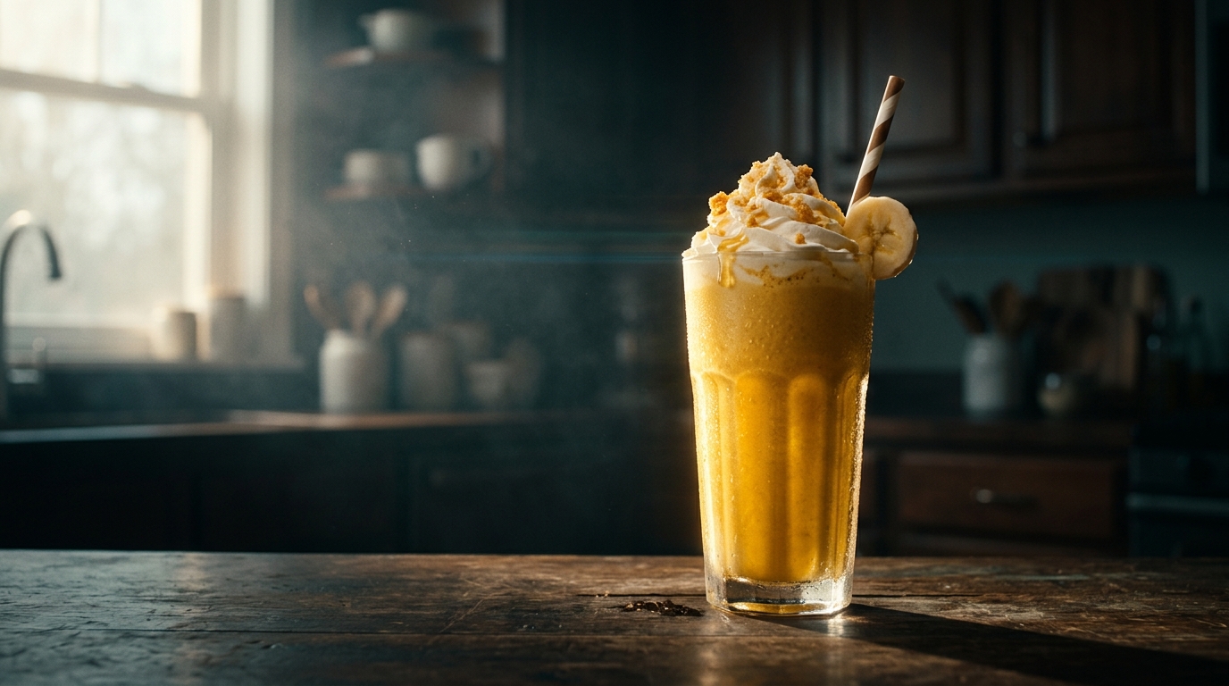 Honey Banana Milkshake - styled presentation