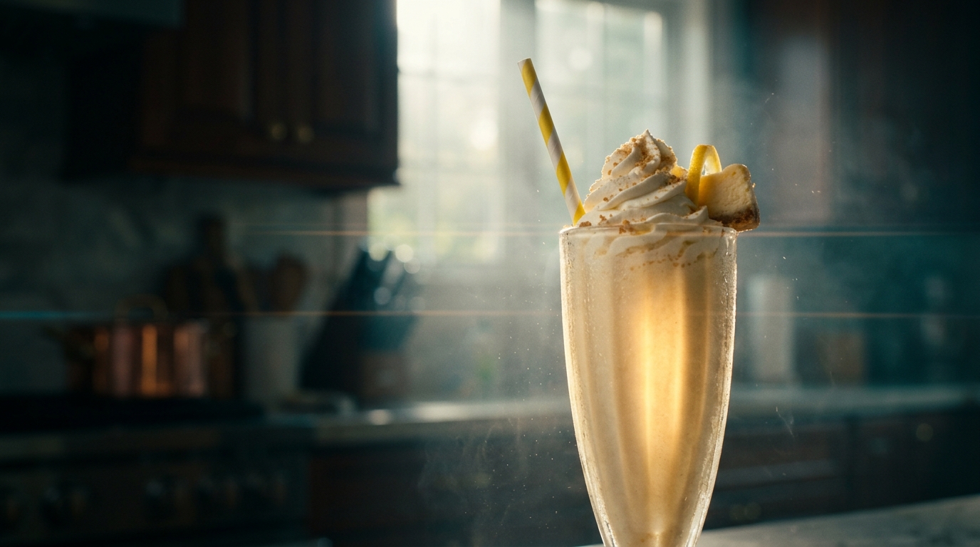 Lemon Cheesecake Milkshake - styled presentation