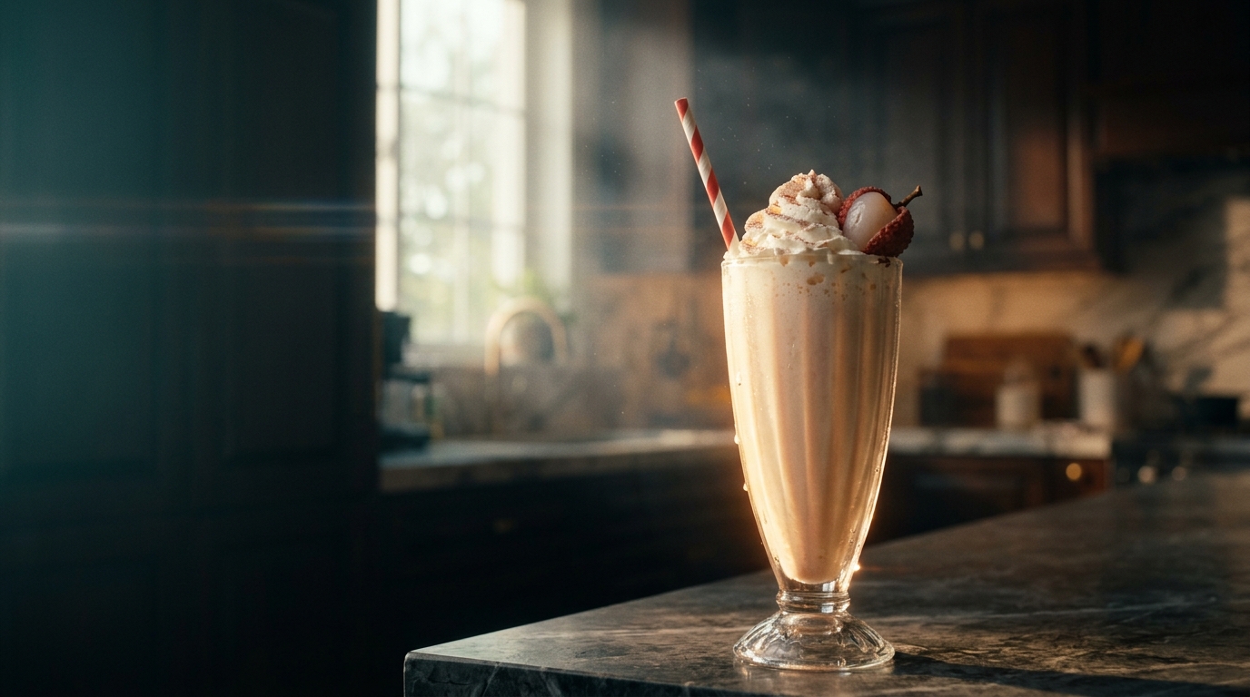 Lychee Milkshake - styled presentation