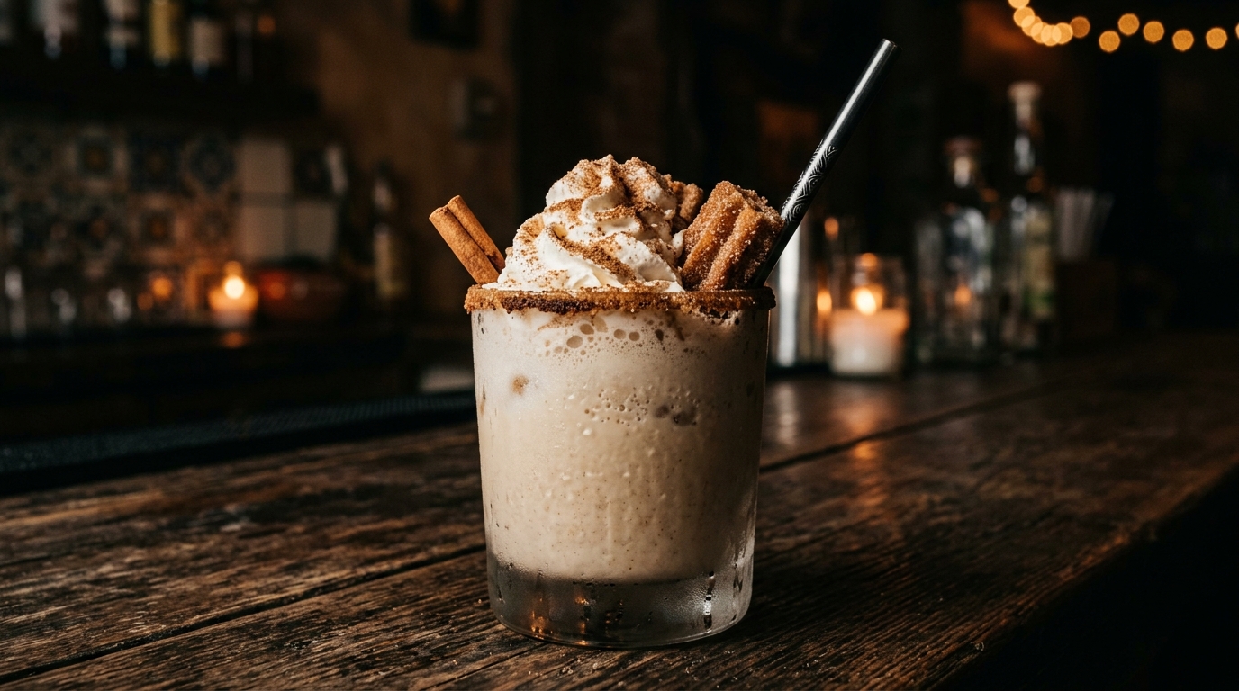 Close-up of mexican horchata milkshake