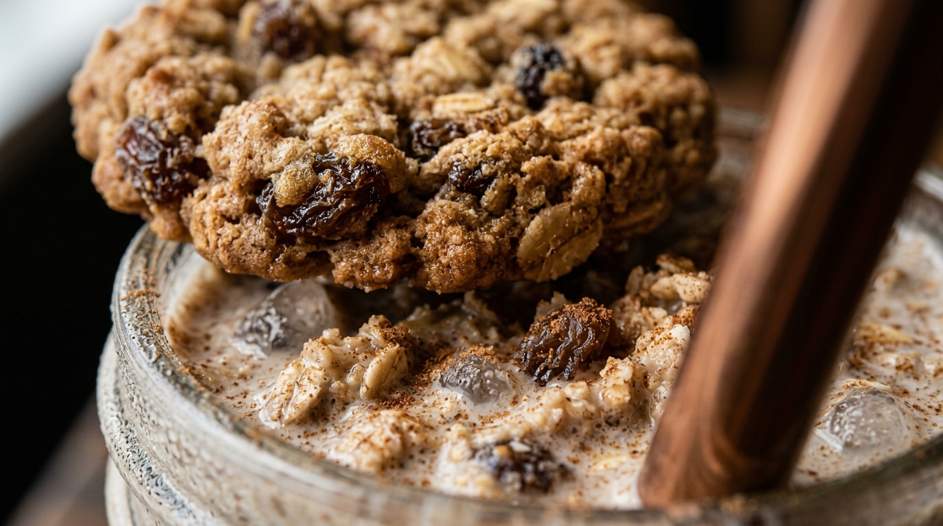 Close-up of oatmeal cookie milkshake