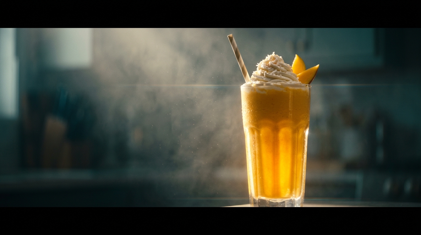 Mango Coconut Milkshake - styled presentation