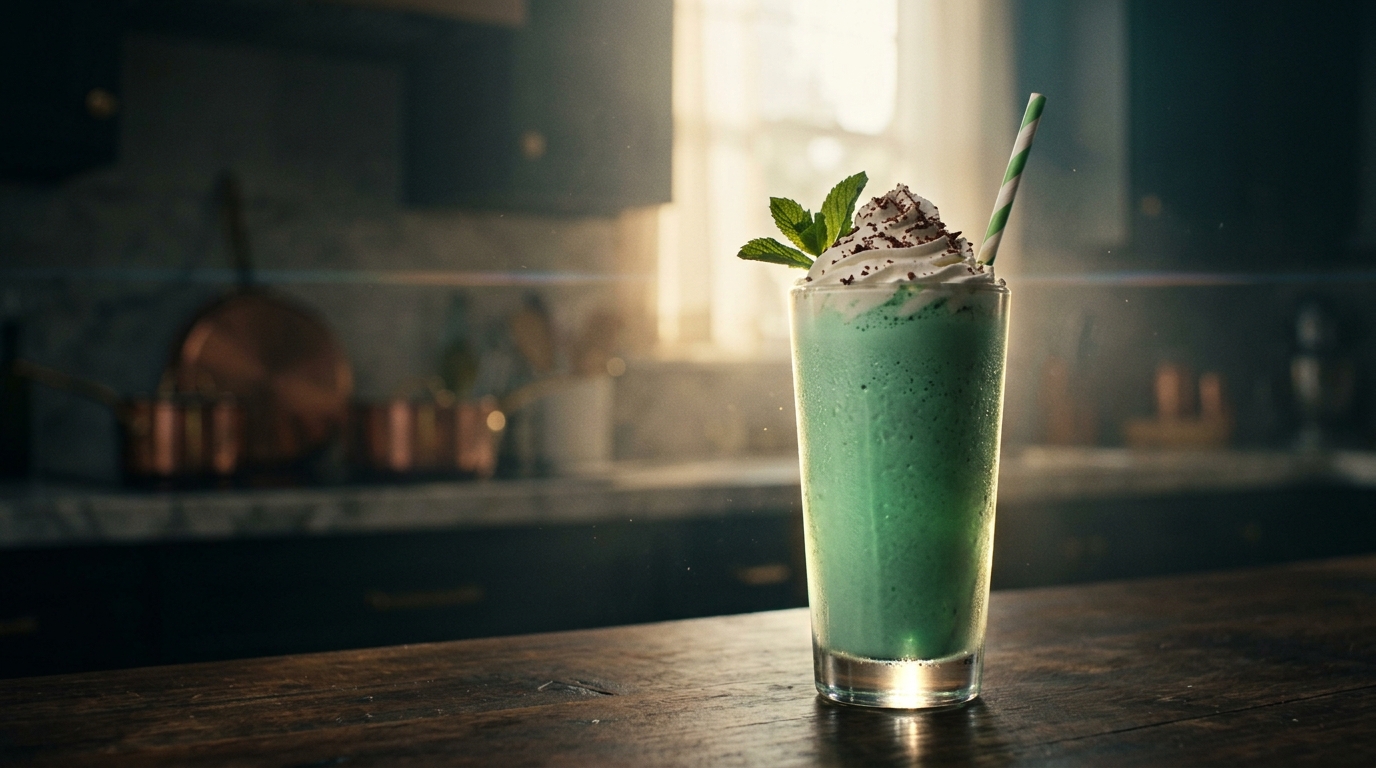 Mint Chocolate Milkshake - styled presentation