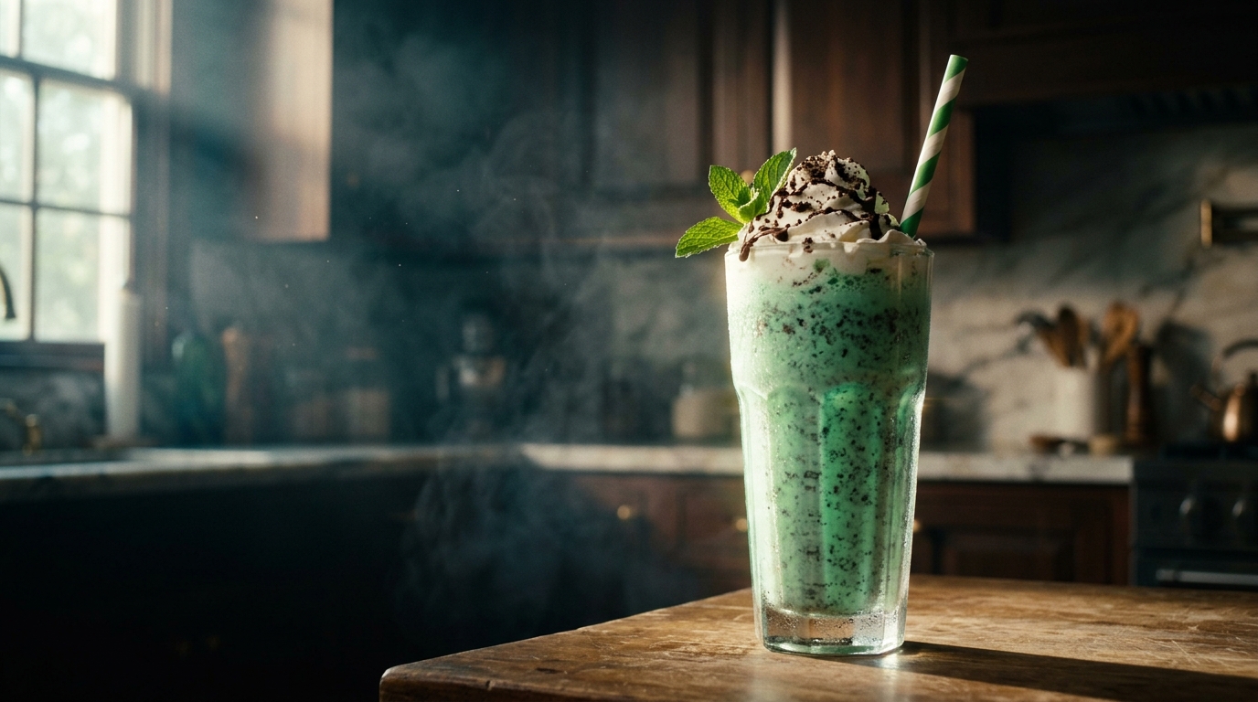 Mint Cookies And Cream Milkshake - styled presentation