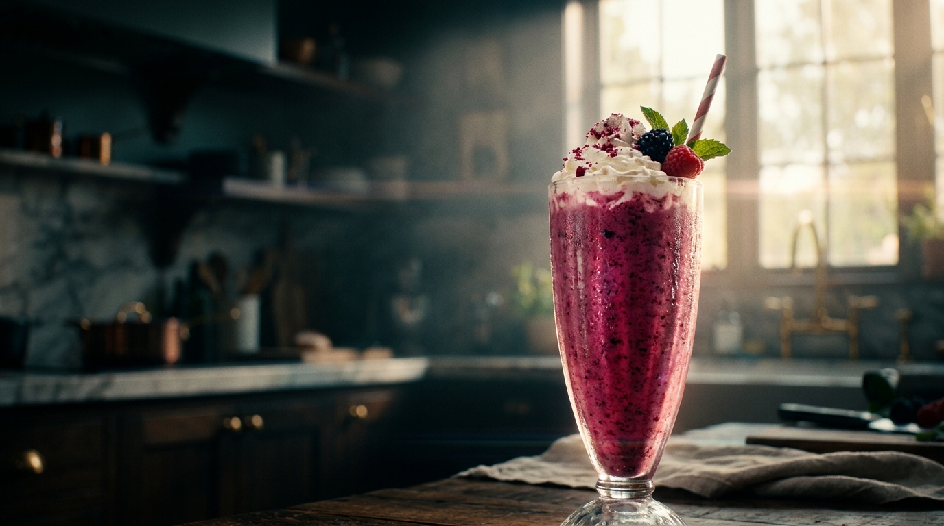 Mixed Berry Milkshake - styled presentation