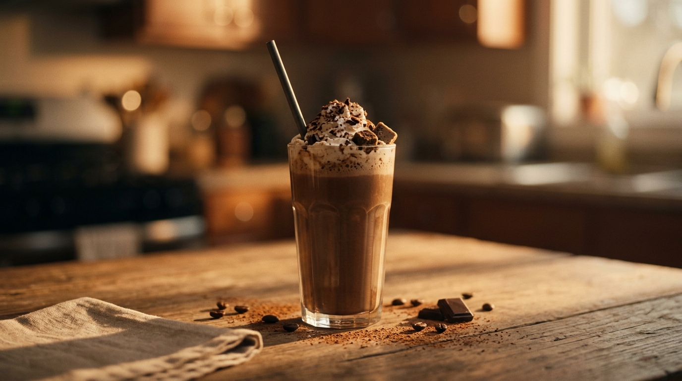 Finished mocha espresso milkshake ready to enjoy