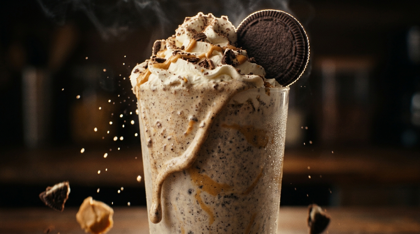 Peanut Butter Cookies And Cream Milkshake - detail view