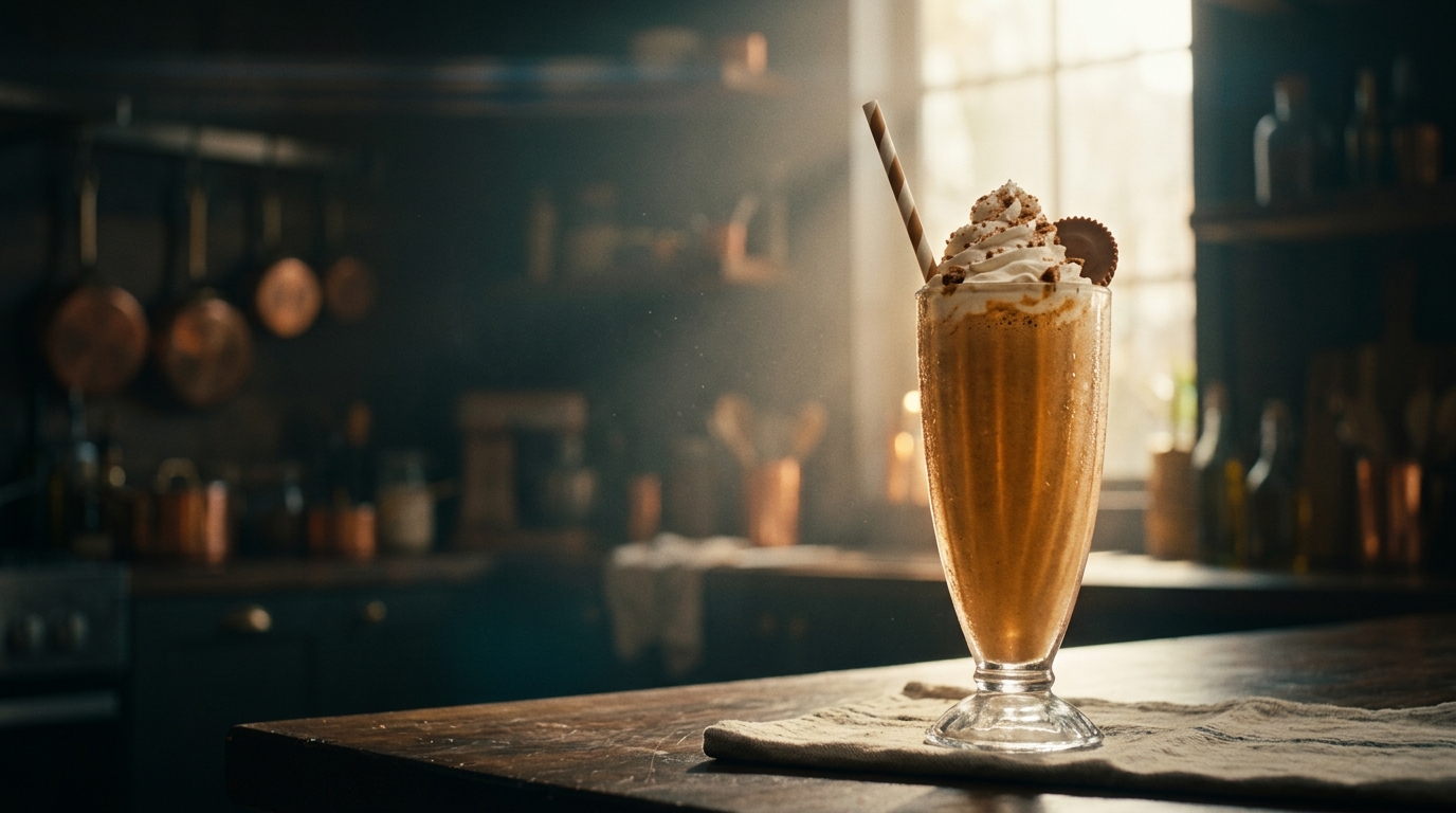 Peanut Butter Cup Milkshake - styled presentation