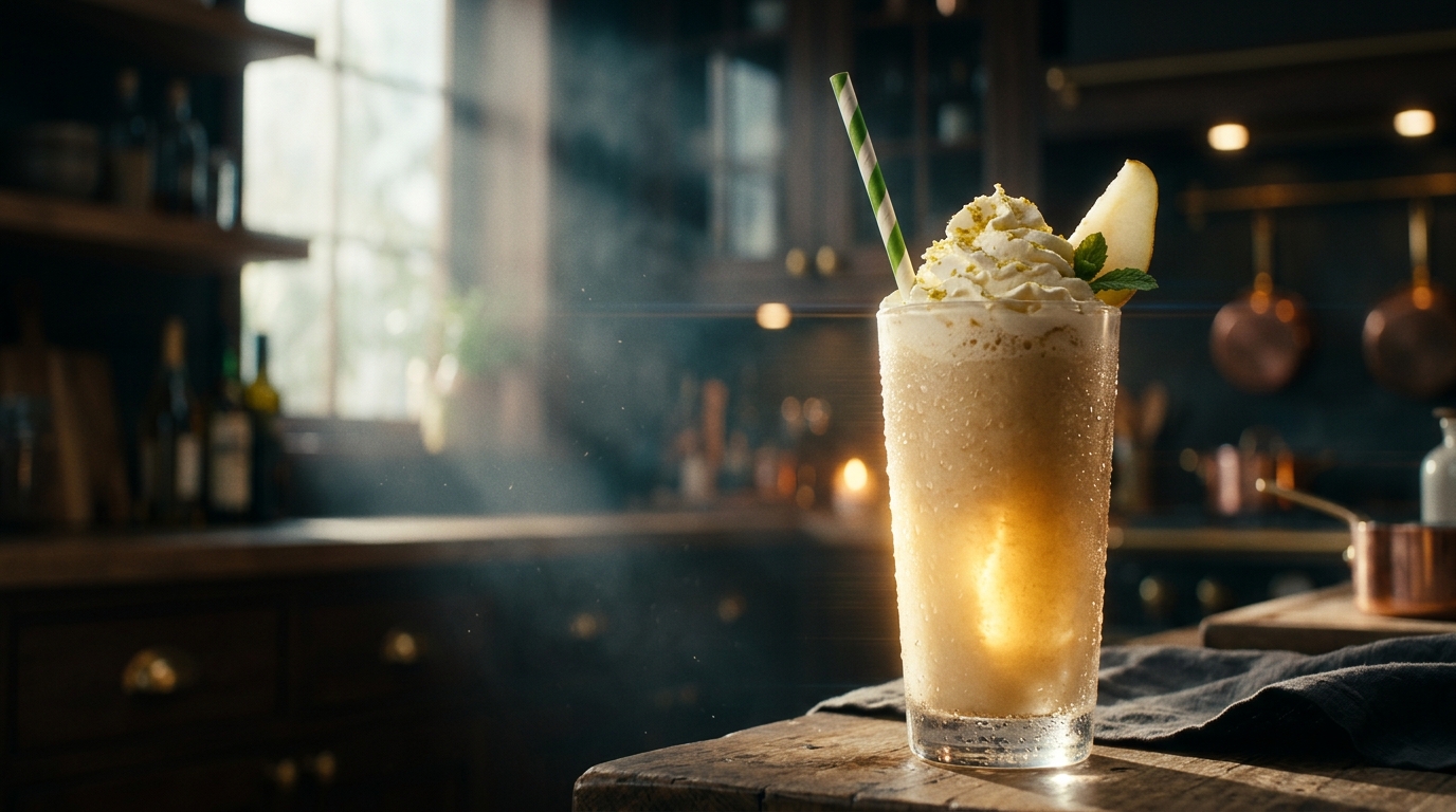 Pear Milkshake - styled presentation