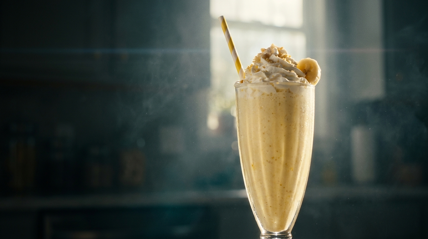 Pineapple Banana Milkshake - styled presentation