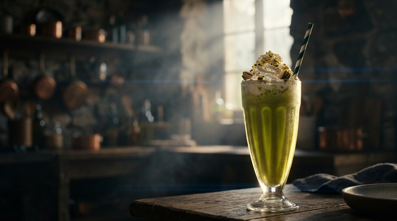 Pistachio Milkshake - styled presentation