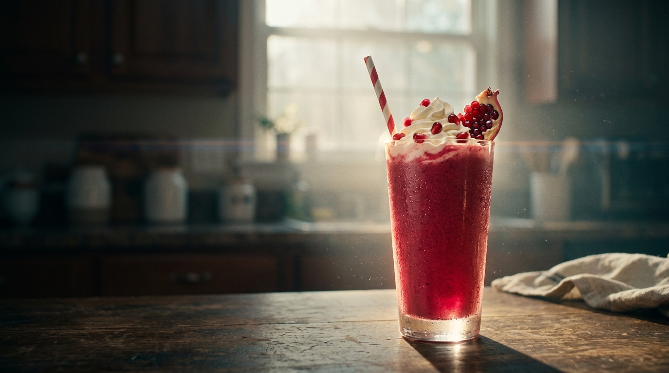 Pomegranate Milkshake - styled presentation