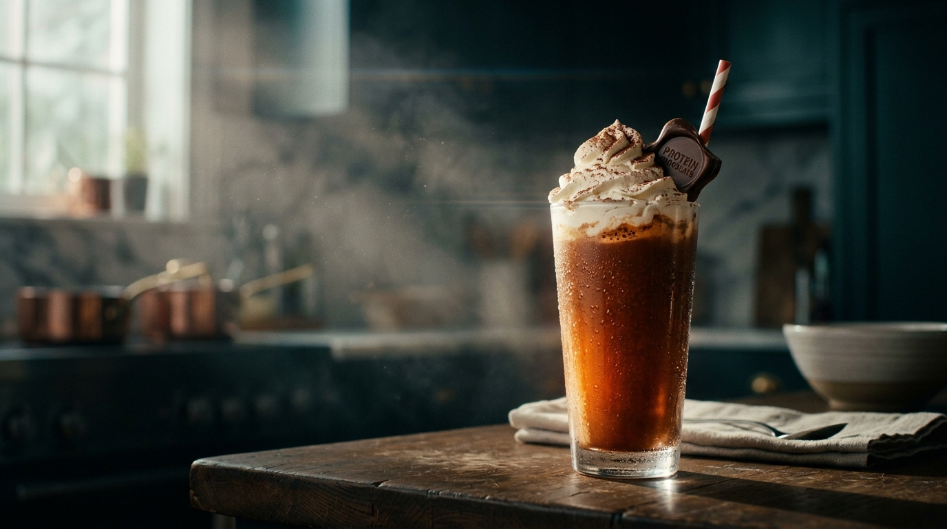 Protein Chocolate Milkshake - styled presentation