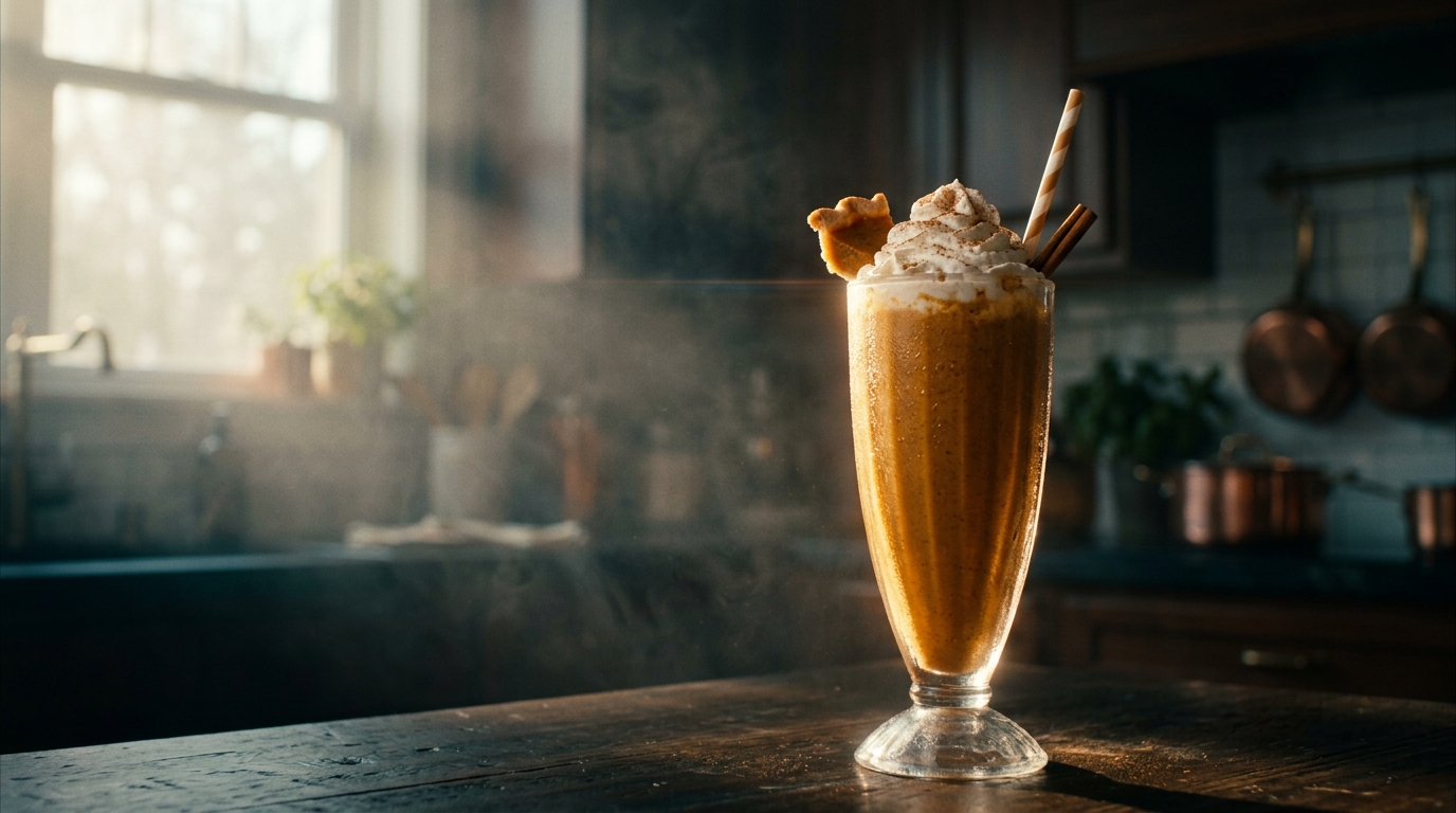 Pumpkin Pie Milkshake - styled presentation