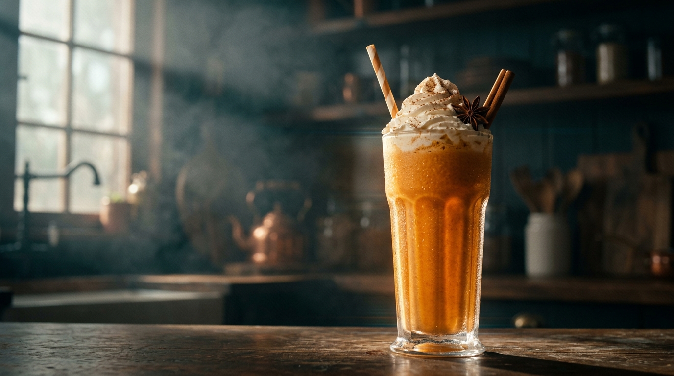 Pumpkin Spice Milkshake - styled presentation