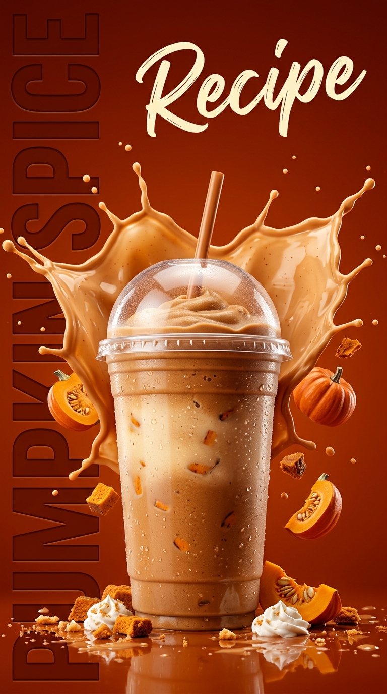 Creamy pumpkin spice milkshake topped with whipped cream and cinnamon