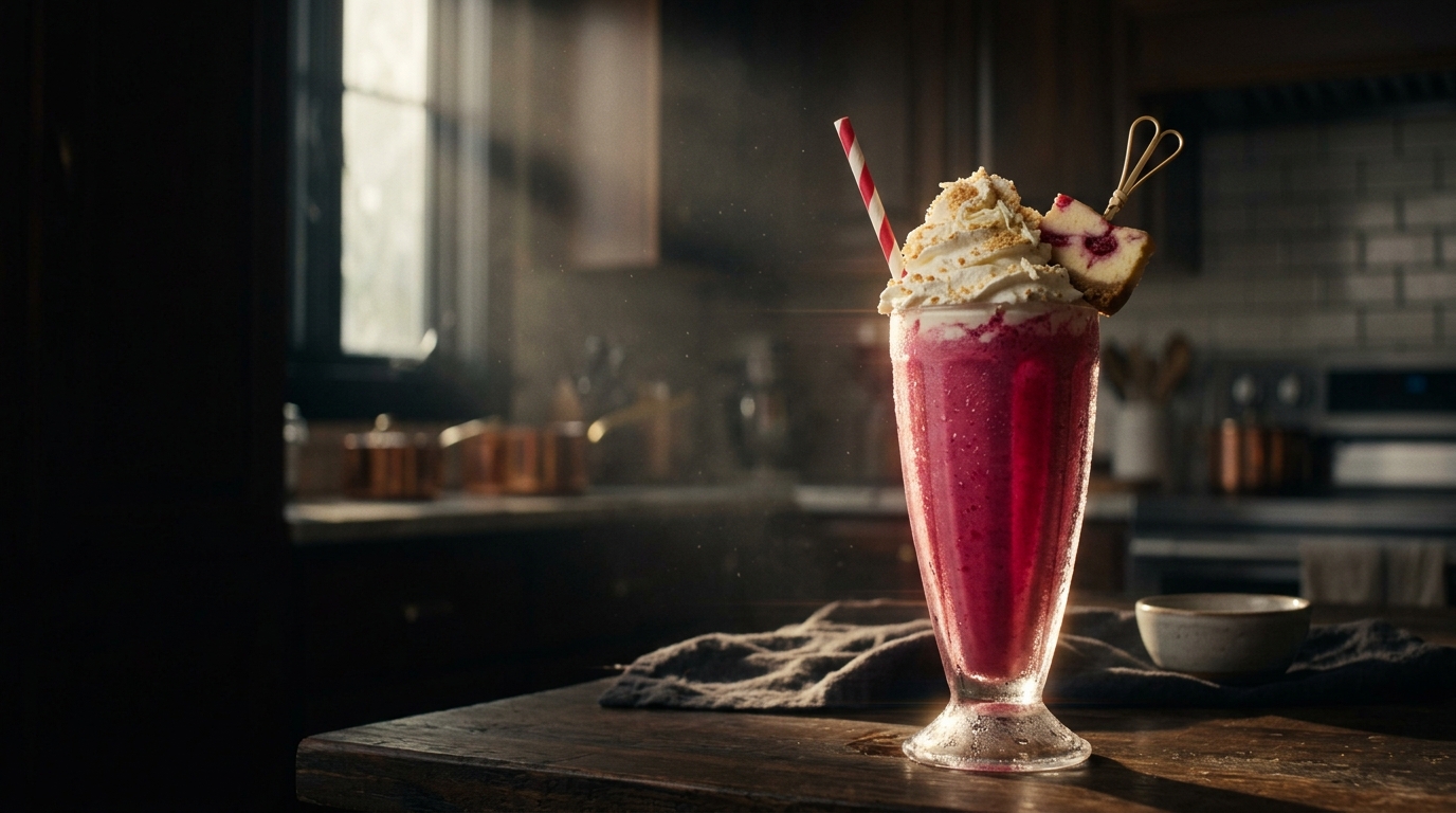 Raspberry Cheesecake Milkshake - styled presentation