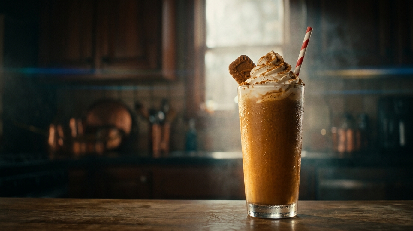 Spiced Cookie Butter Milkshake - styled presentation