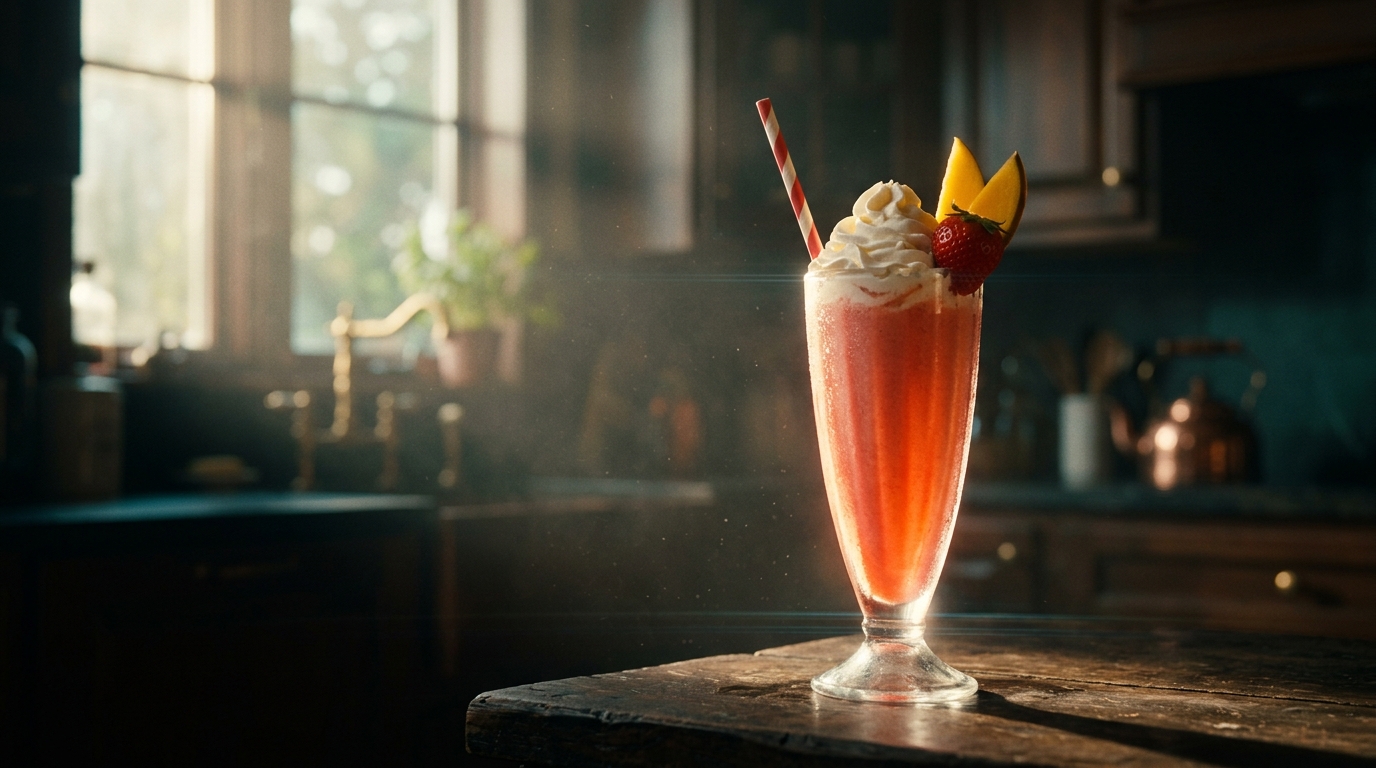 Strawberry Mango Milkshake - styled presentation