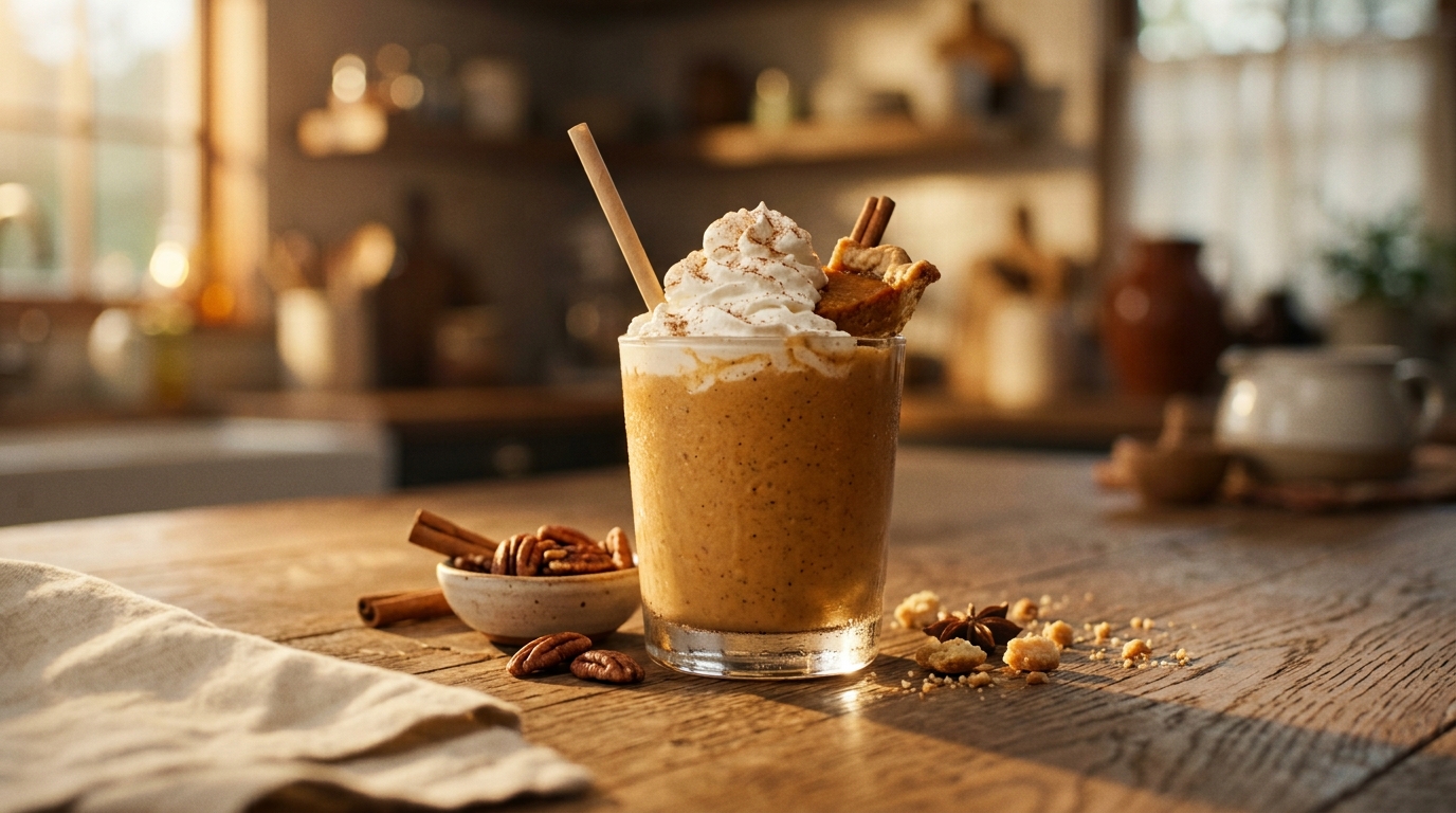 Finished sweet potato pie milkshake ready to enjoy
