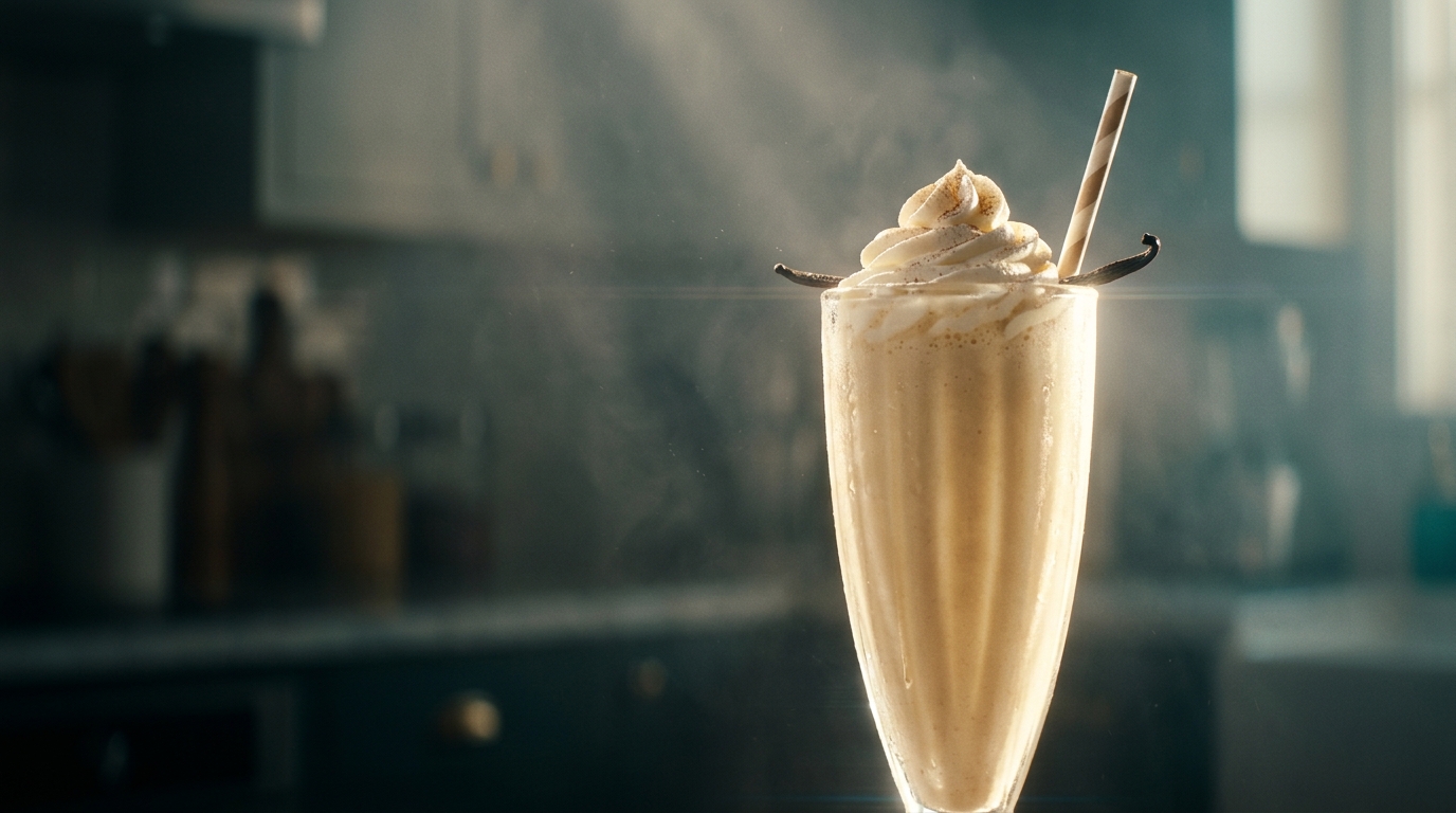 Vanilla Latte Milkshake - styled presentation